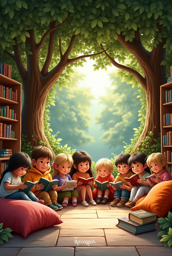 Create a reading corner panel for school with the name : Once upon a time