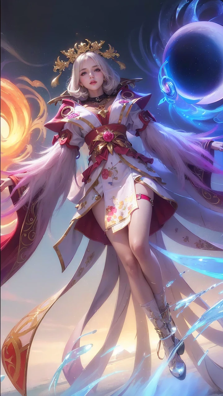 (8k, RAW photo, photorealistic:1.25) ,( lipgloss, eyelashes, gloss-face, glossy skin, best quality, ultra highres, depth of field, chromatic aberration, caustics, Broad lighting, natural shading,Kpop idol) looking at viewer with a serene and goddess-like happiness,huge boobs