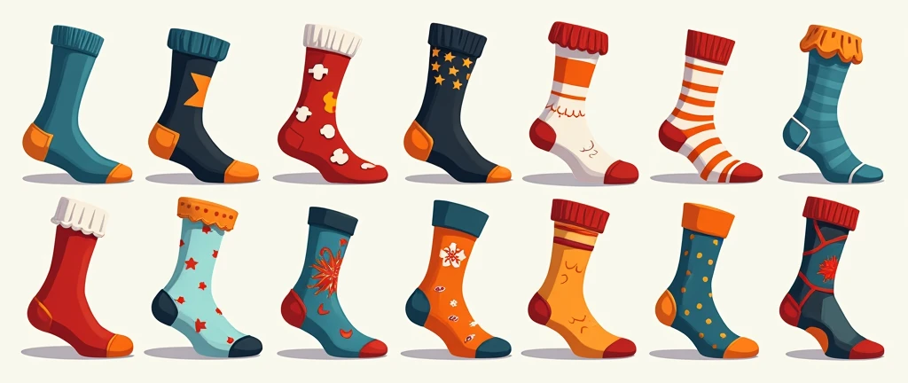 A sock. It has to be same but it also be unique each other and wanna be 2D. Make 1000 of it
