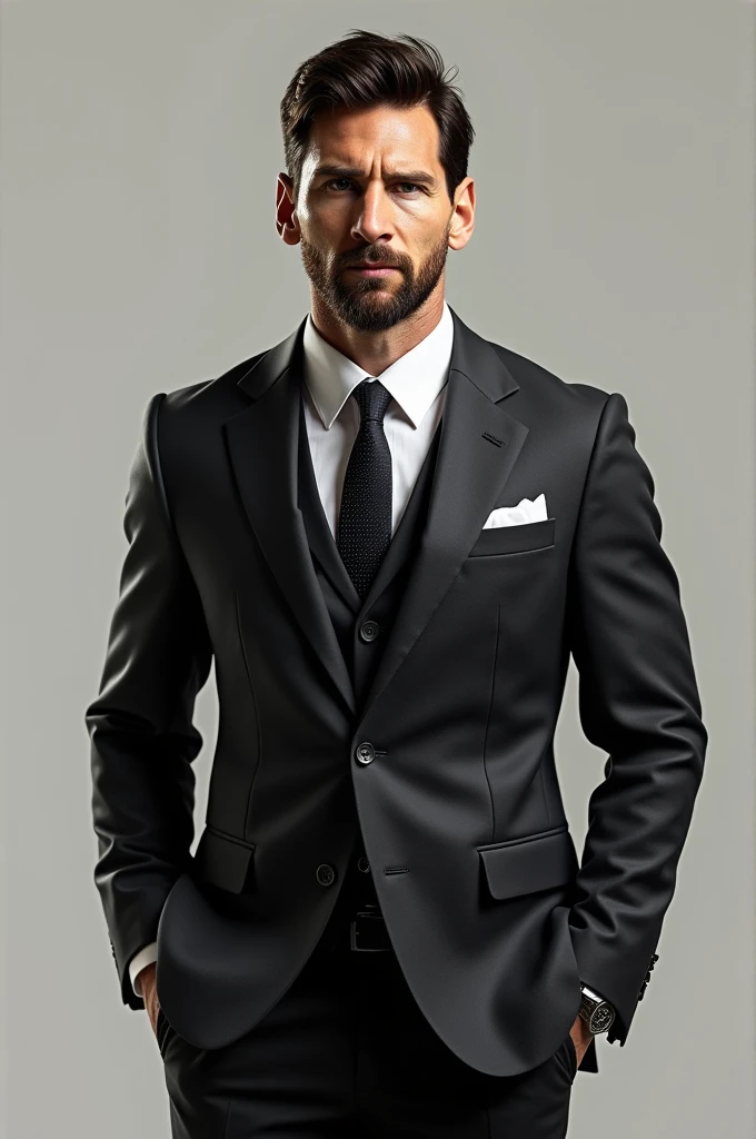 Generates Messi in a stylish and realistic suit