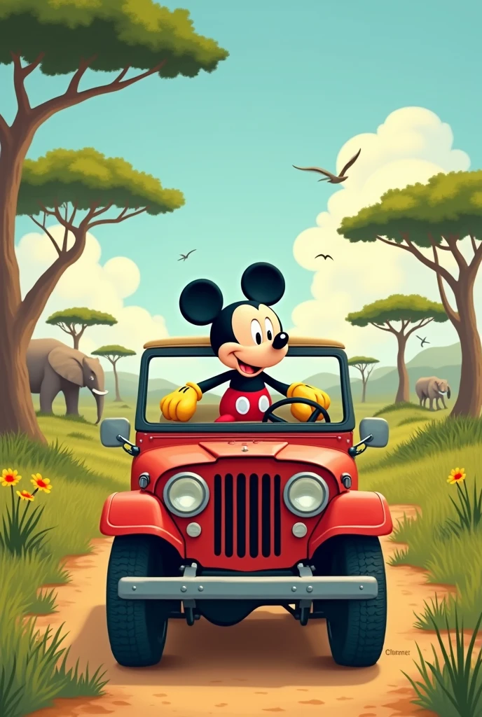 Mickey safari no carro