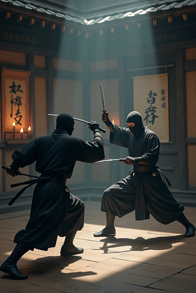 Japanese ninjas training with other ninjas