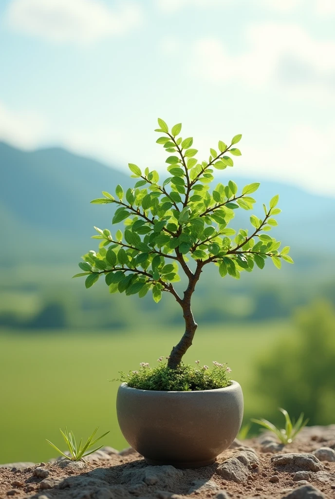 Lakh small tree pot on a land 16.9ratio image