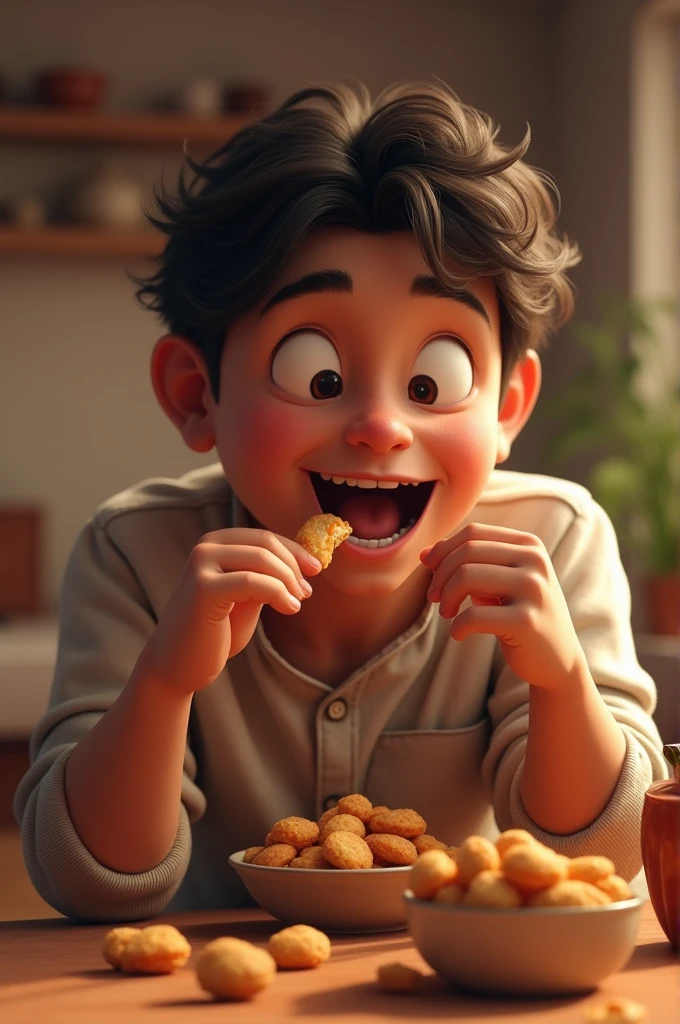 Pankaj eating snacks 