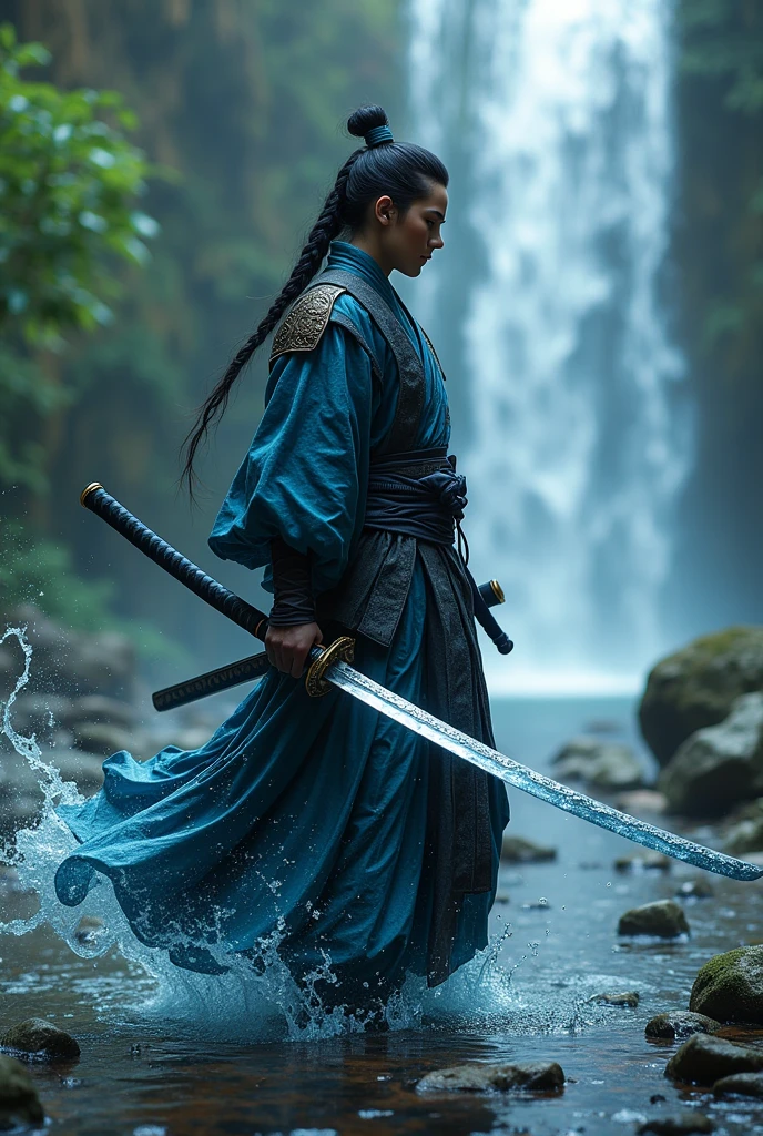 Katana sword with its water element blade
