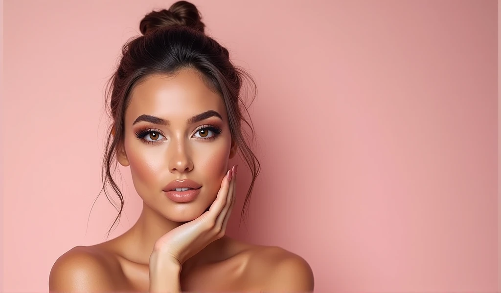 A banner named Hero Beauty all in Portuguese makeup store size 1200 x 600 I want something eye-catching with makeup items something eye-catching for customers