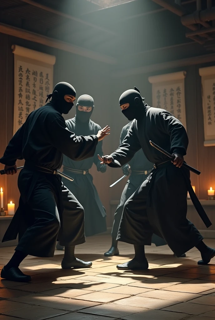 Japanese ninjas training with other ninjas