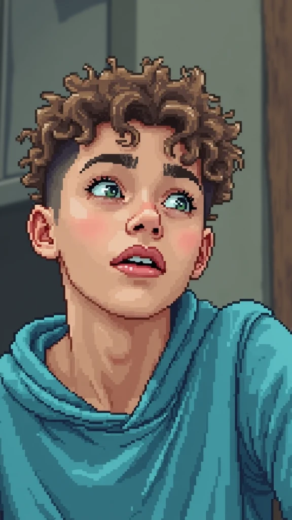 adolescent, blacksad, cap, curly hair, hair cut on the side, pixel art, ten mens