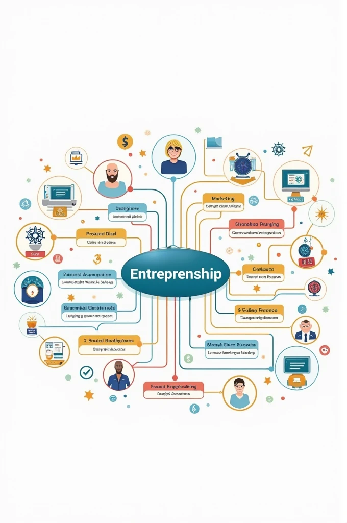 Create a mind map image with the entrepreneurship materials