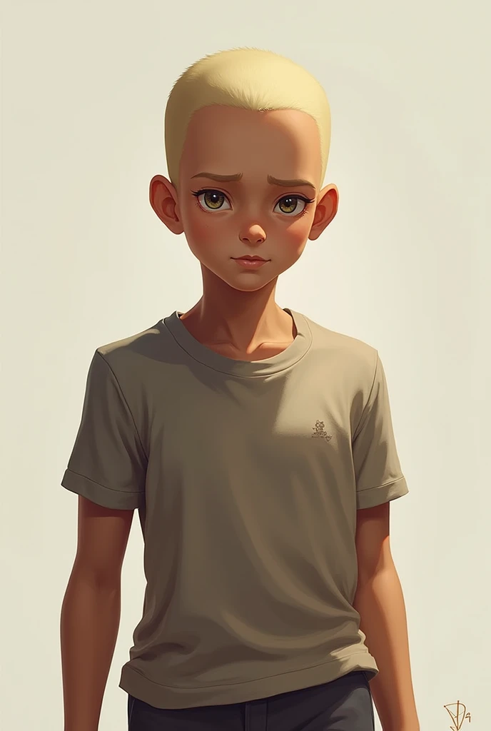 tall boy with a winner face looking ahead almost bald