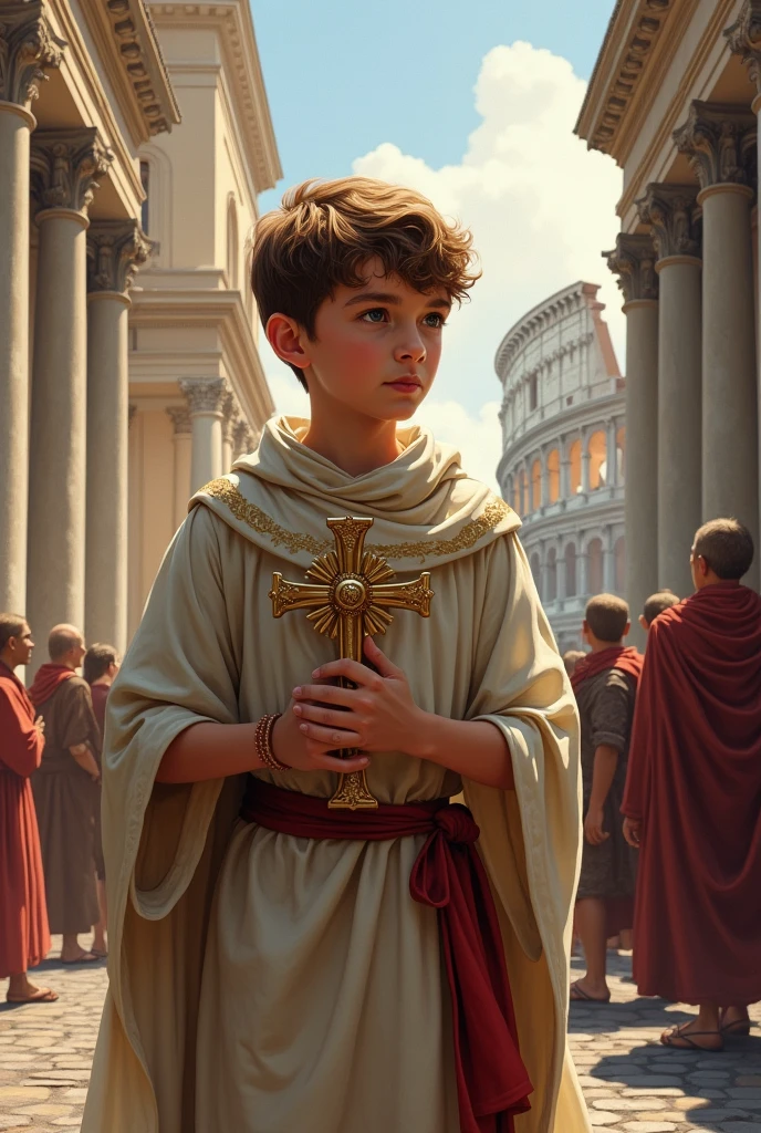 Image of Saint Tarcisius drawn for shirt design