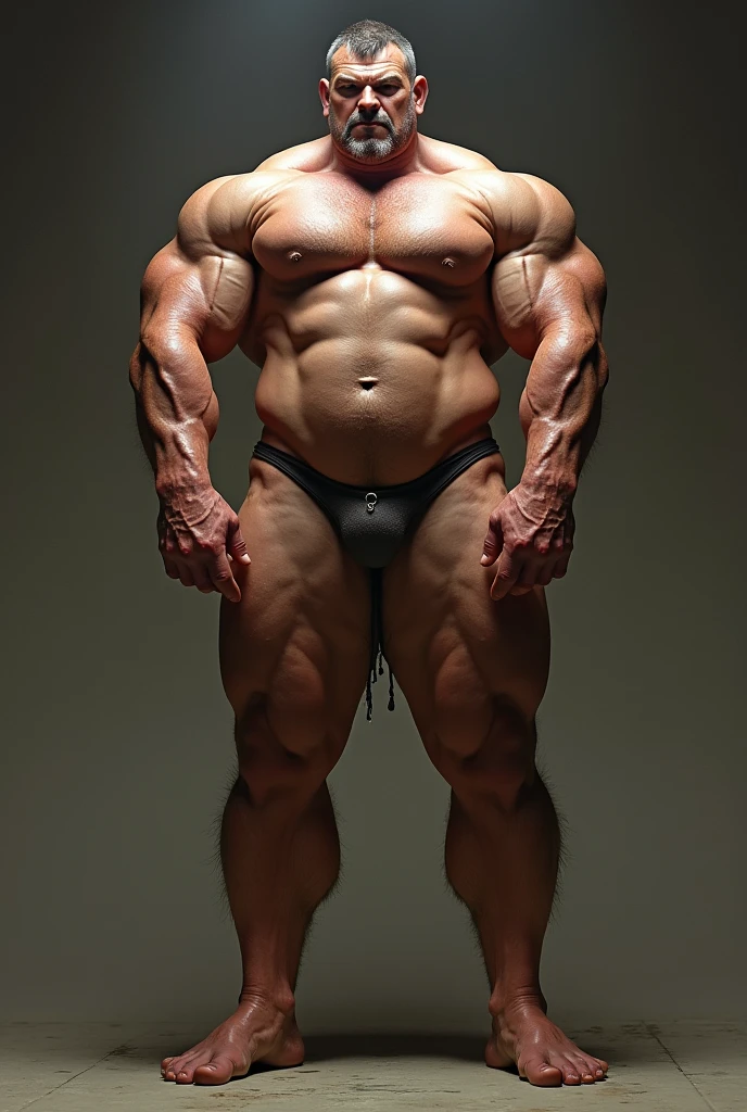 Extremely muscular guy showing off a big penis