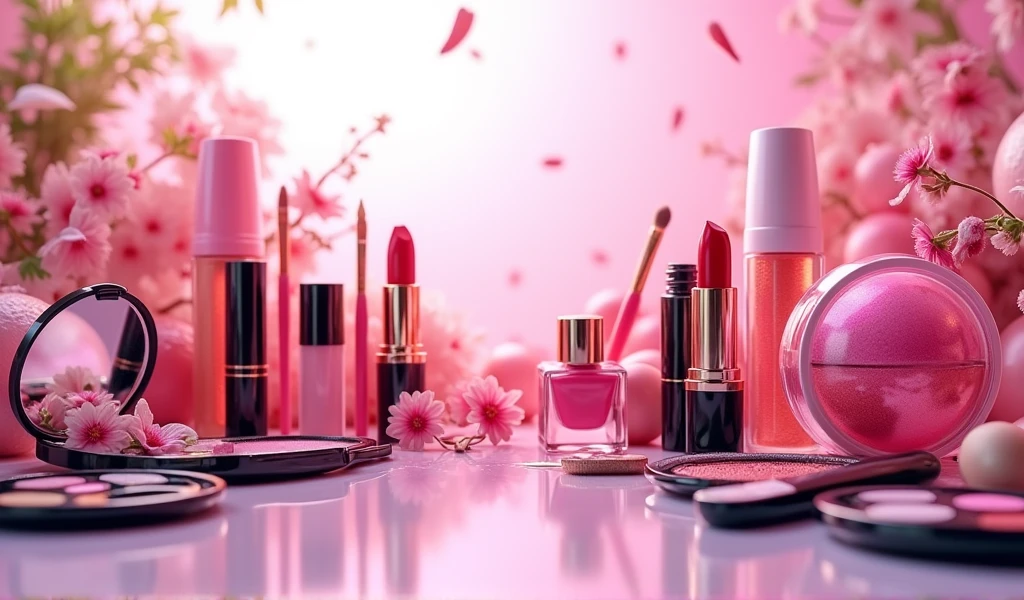 A header for a website with the name Hero Beauty makeup store size I want something eye-catching with makeup items something eye-catching for customers