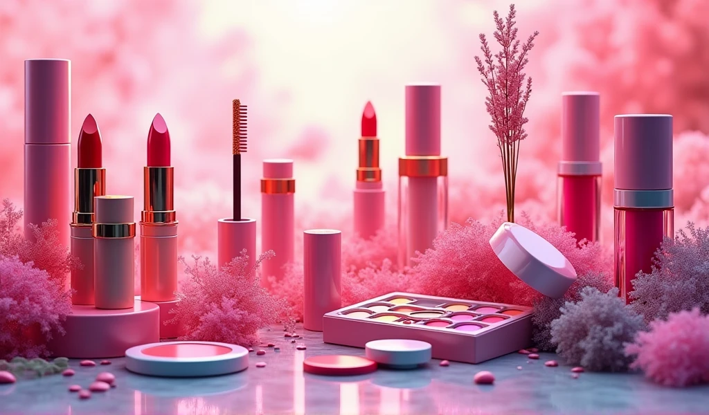 A header for a website with the name Hero Beauty makeup store size I want something eye-catching with makeup items something eye-catching for customers