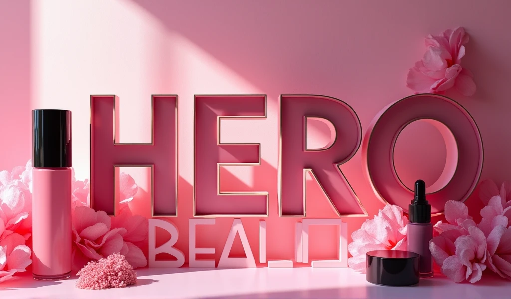 A banner with the name Hero Beauty makeup store 