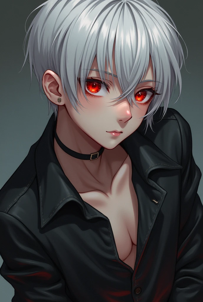 Gay boy , fuck together, Have big cock , cum , emo boy , so shy , white hair, piercing, bangs , smoke , red eyes, boy