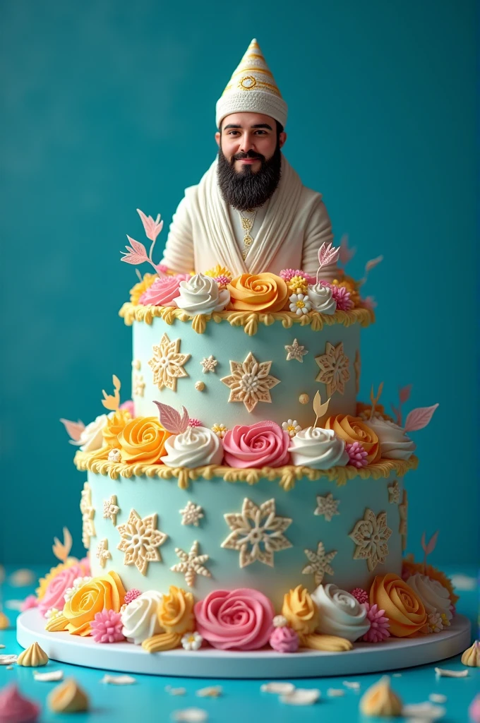 A birthday cake cake color blue cake name Arian Rabbi