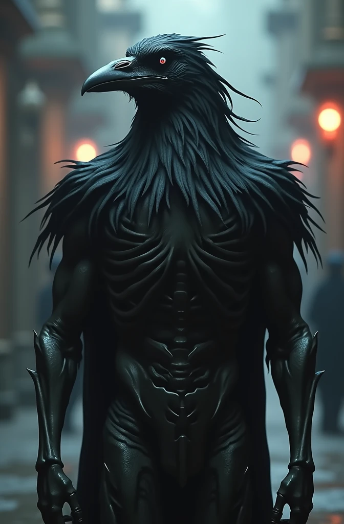 Humanoid raven with skull cape
