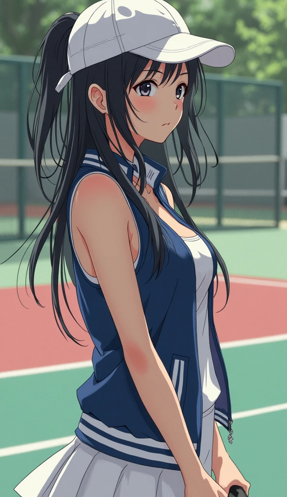1 person,japanes,Beautuful Women,High school ,Tennis Wear,onepiece,tennis coat,large full breasts