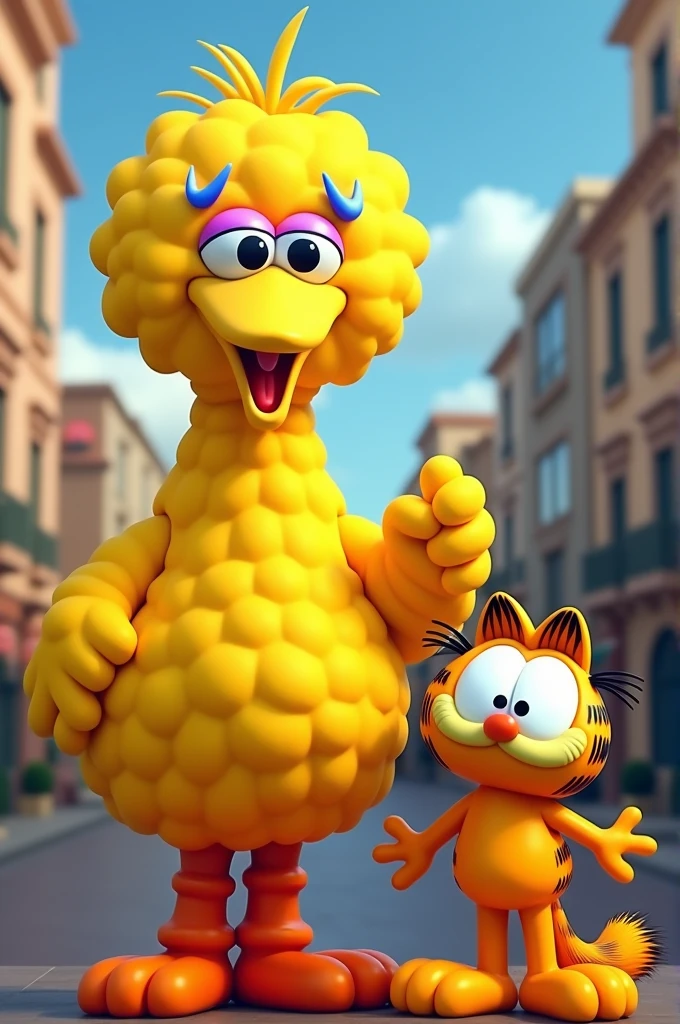 Big Bird junto com Garfield