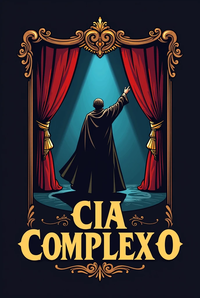 Create a LOGO for a THEATER company called “Cia complexo”, with theatrical elements