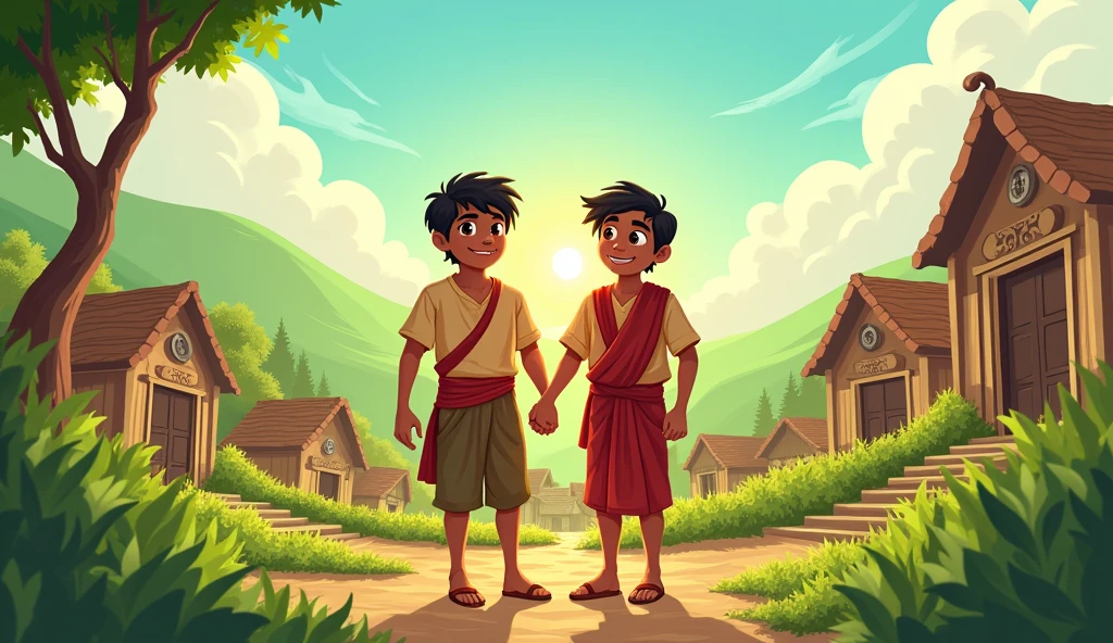 The story of Suraj and Chandra was not just the story of a village, but it was a tale of inspiration about how hardships can be overcome together. Together, the two brothers proved that with true dedication, brotherhood and cooperation, any difficulty can be overcome. Cartoon Image