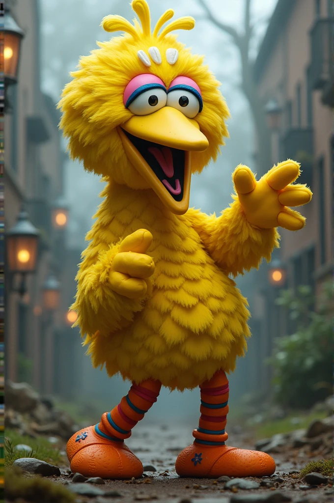 A zombie bites Big Bird
