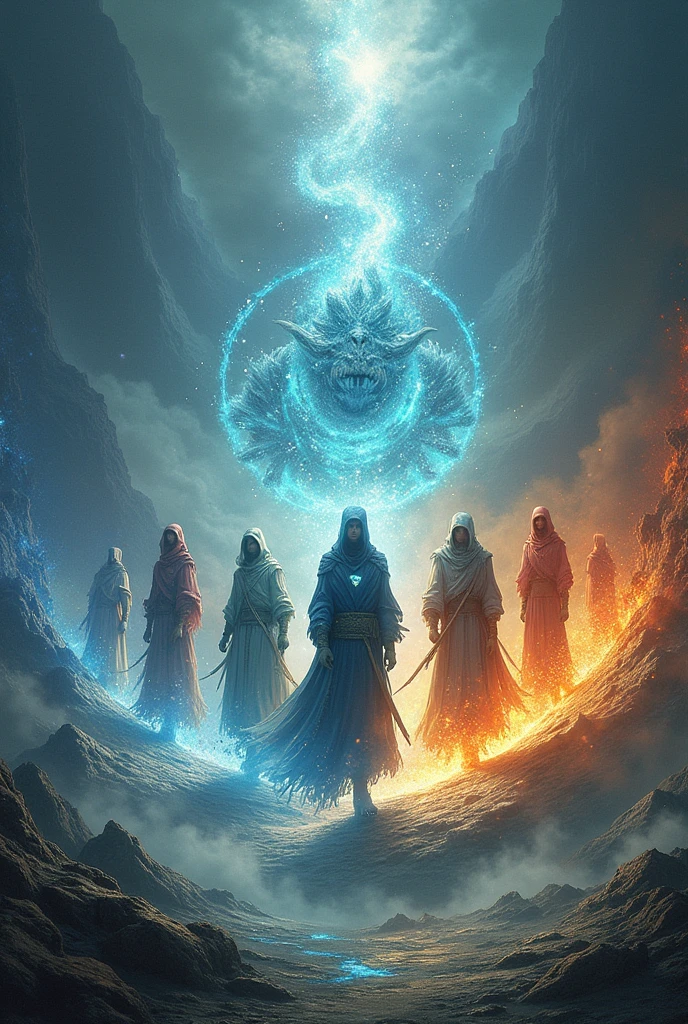 Hello, Can you create a cover for a book called the "legend of the nine paths"? Where the air elements are represented, Water, fire, land, ice, Plant, Ray, light and darkness