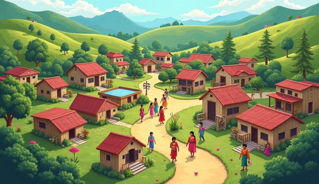 The story of Sarovarpur village is now seen as an inspiration throughout the region. The projects and institutions established in the village are still active today Cartoon Image
