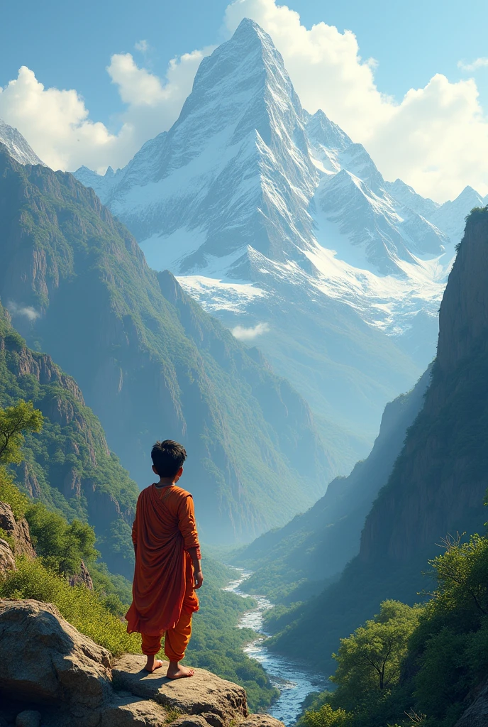 A Indian boy on Indian mountains