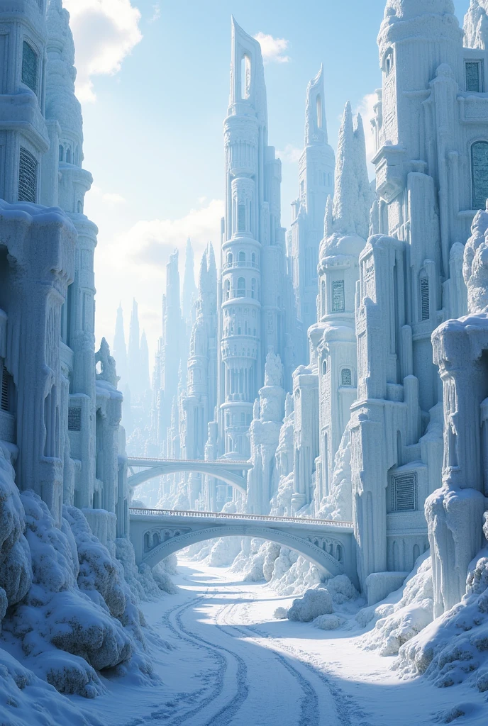 Modern city, The entire city is a snow sculpture