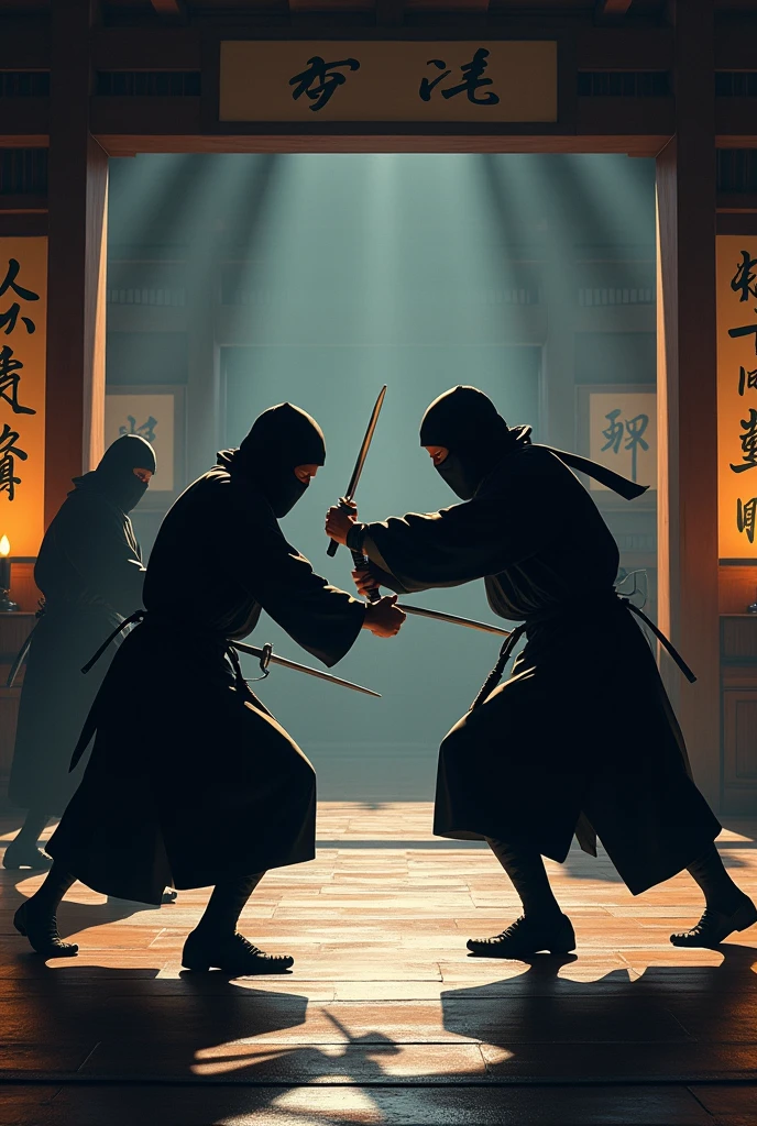 Japanese ninjas training with other ninjas