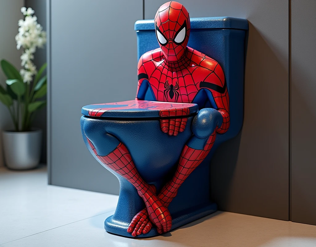 We need a cool toilet with Spiderman's image on it