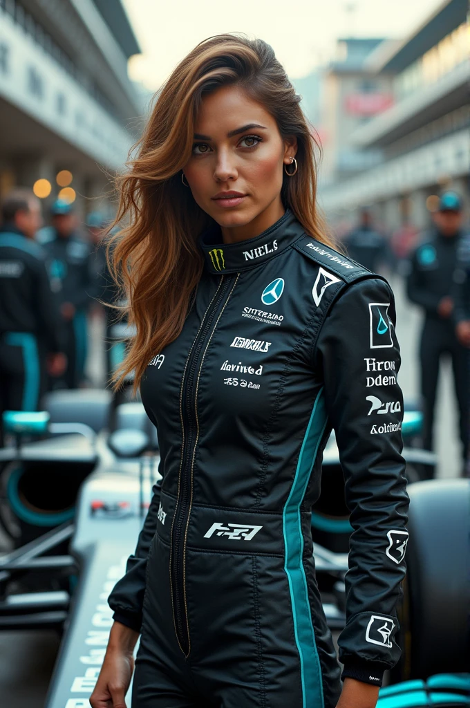 Generates actress Lauen Cohan as Formula 1 driver of the mercedes benz team