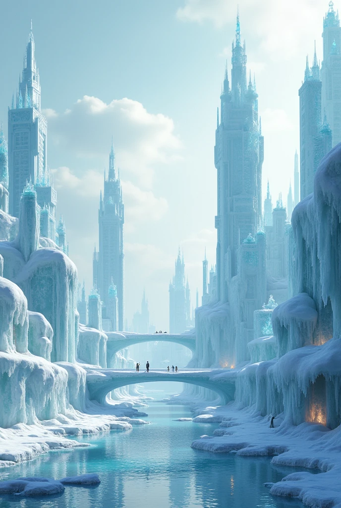 Modern city, The entire city is made of ice sculptures