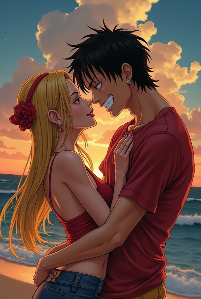 Robin from one piece with luffy doing sex