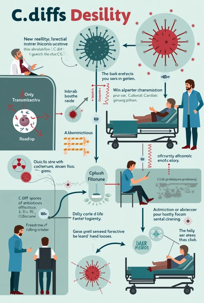 Chain of transmission of clostidium difficile, easy
