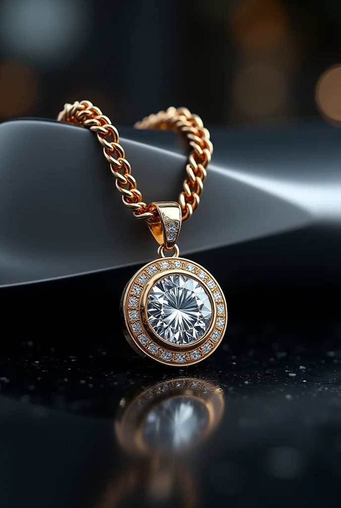 24k gold and platinum pendant for a 24cuban with flawless diamond with the Mercedes mayback 3 MMM logo 