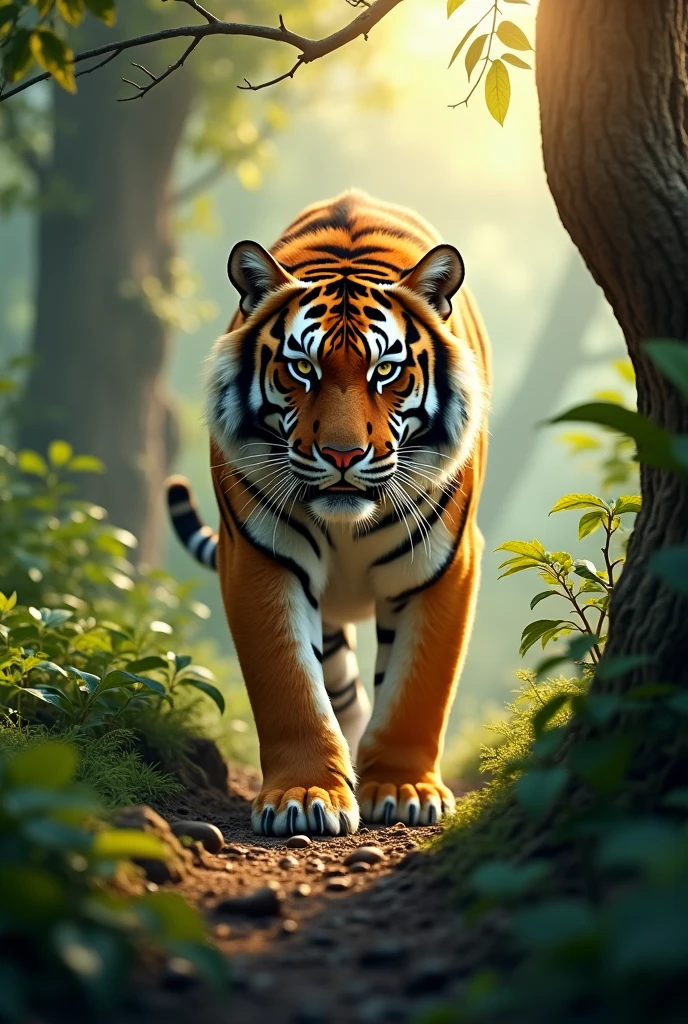 Tiger in forest, beautiful animal