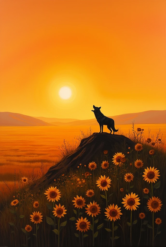 quality、Landscape painting、Plains、sunset、orange、Recall、Wolf、Sunflowers all around、Barking、
