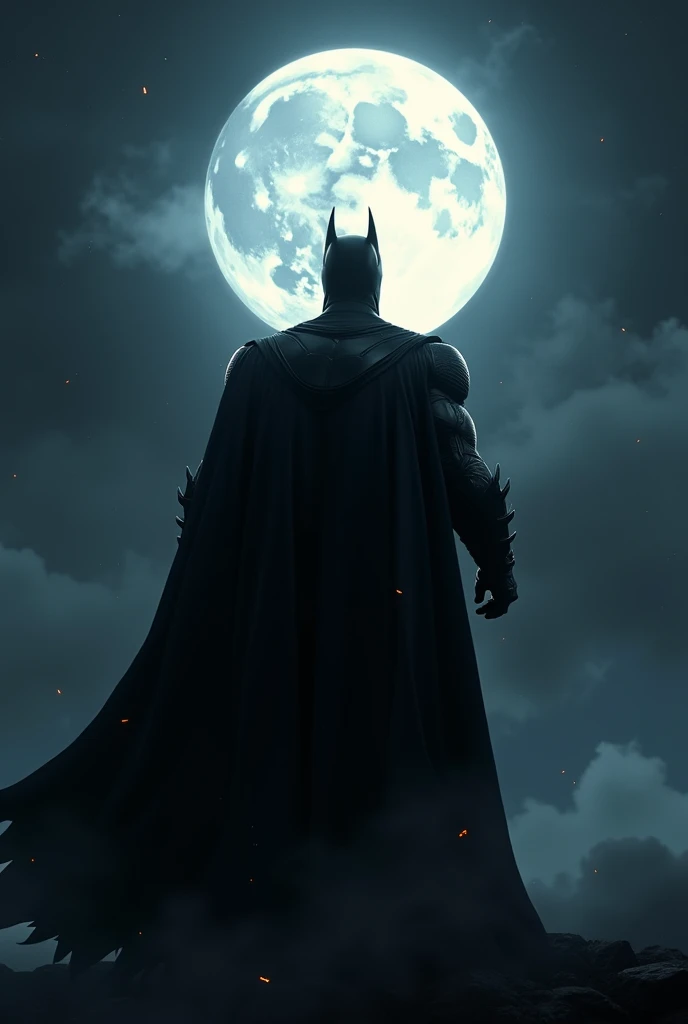 Batman hugging the moon