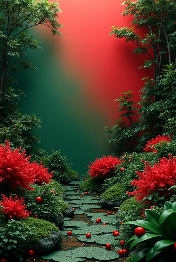 red green background