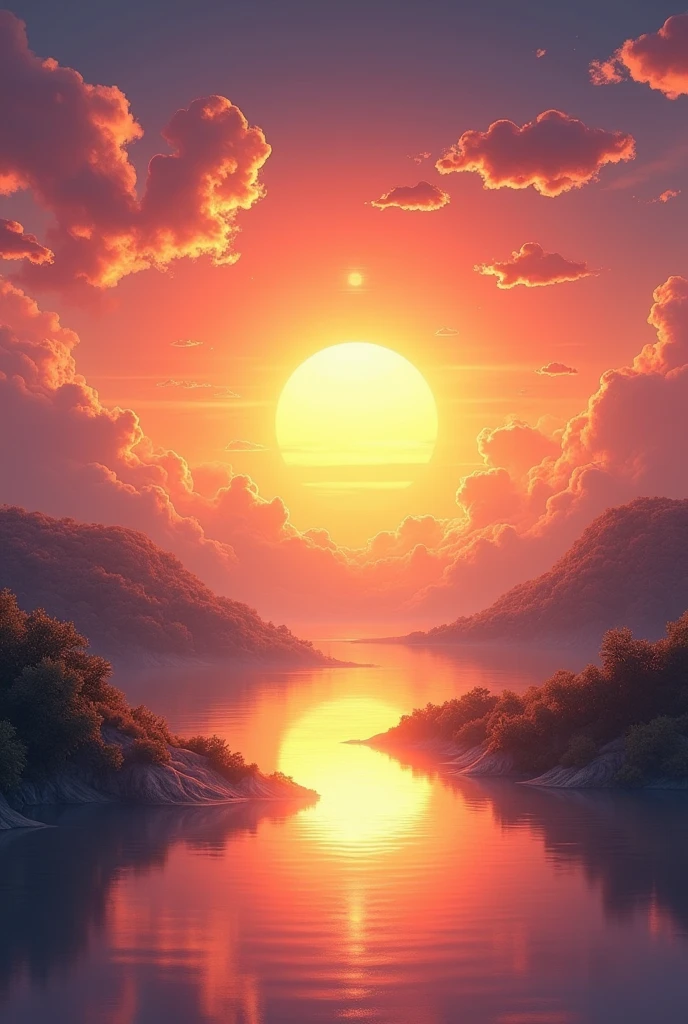Natural art sunset 
