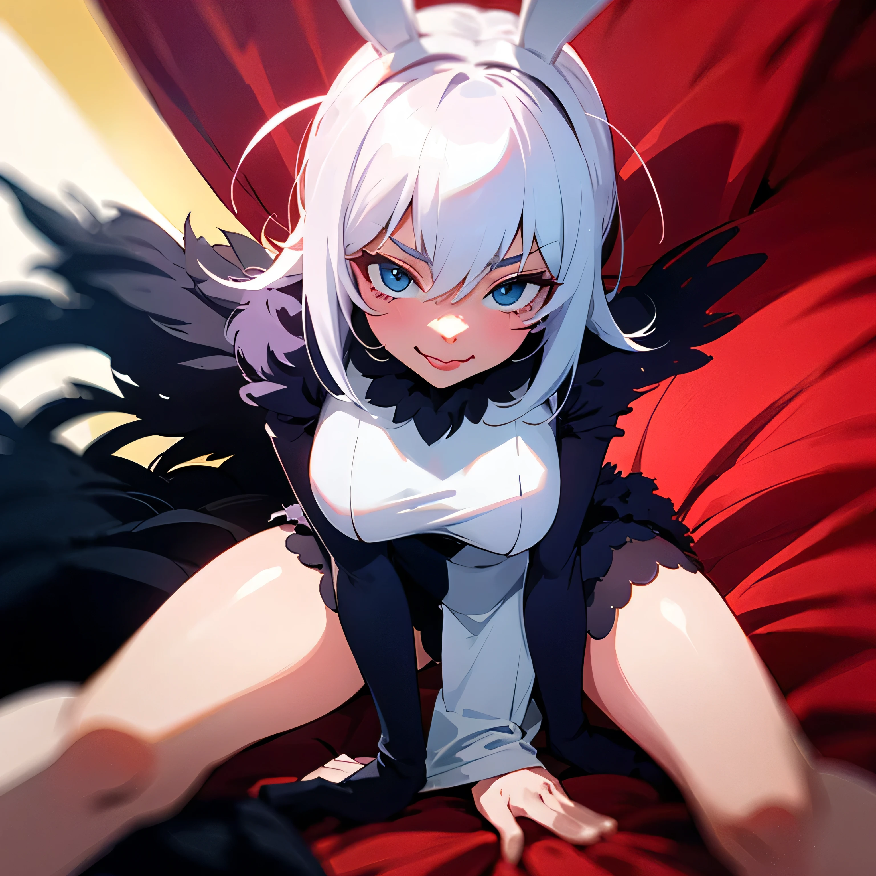 Rias Gremory in Playboi bunny costume
, seductive face 


