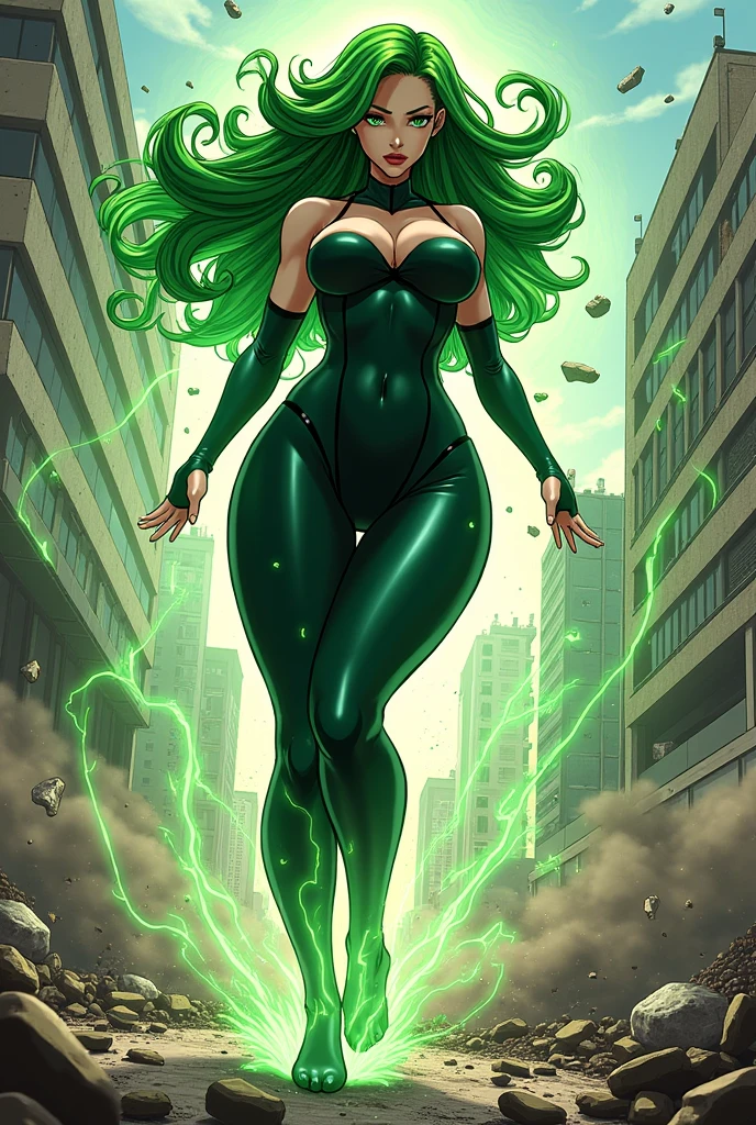 Generates an image of Tatsumaki with big breasts