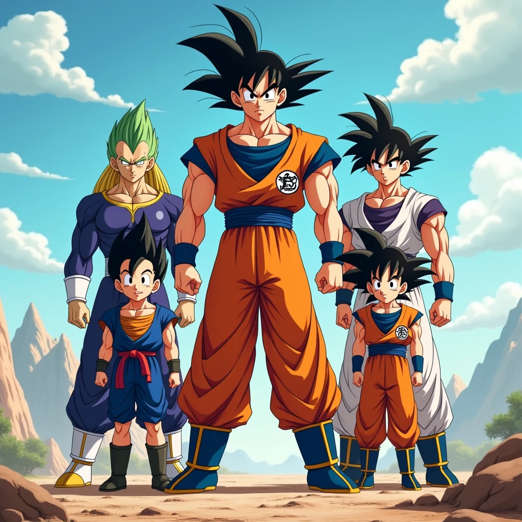 Goku on the four looking at the viewer 