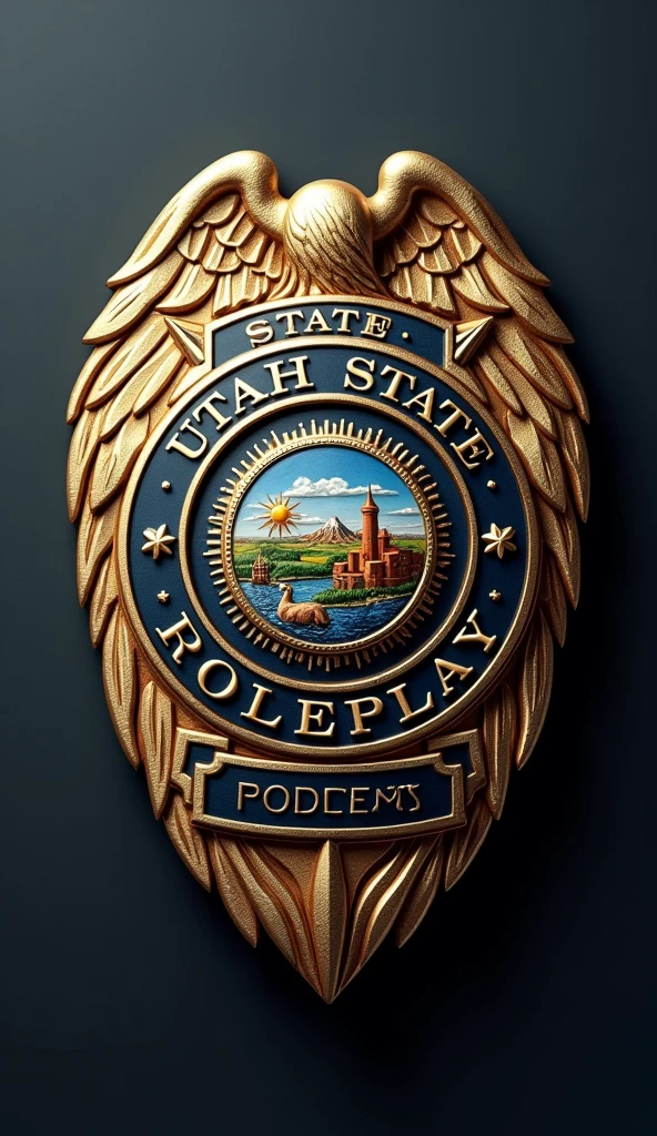 Utah state roleplay logo on a police badge 