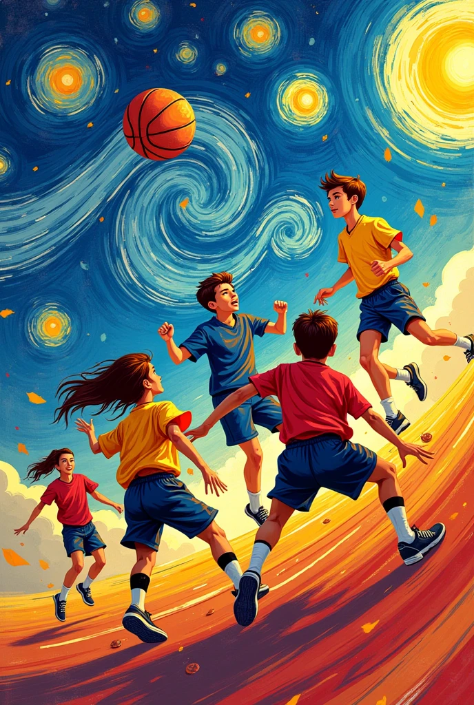 Van Gogh inspired high school games interclass shirt