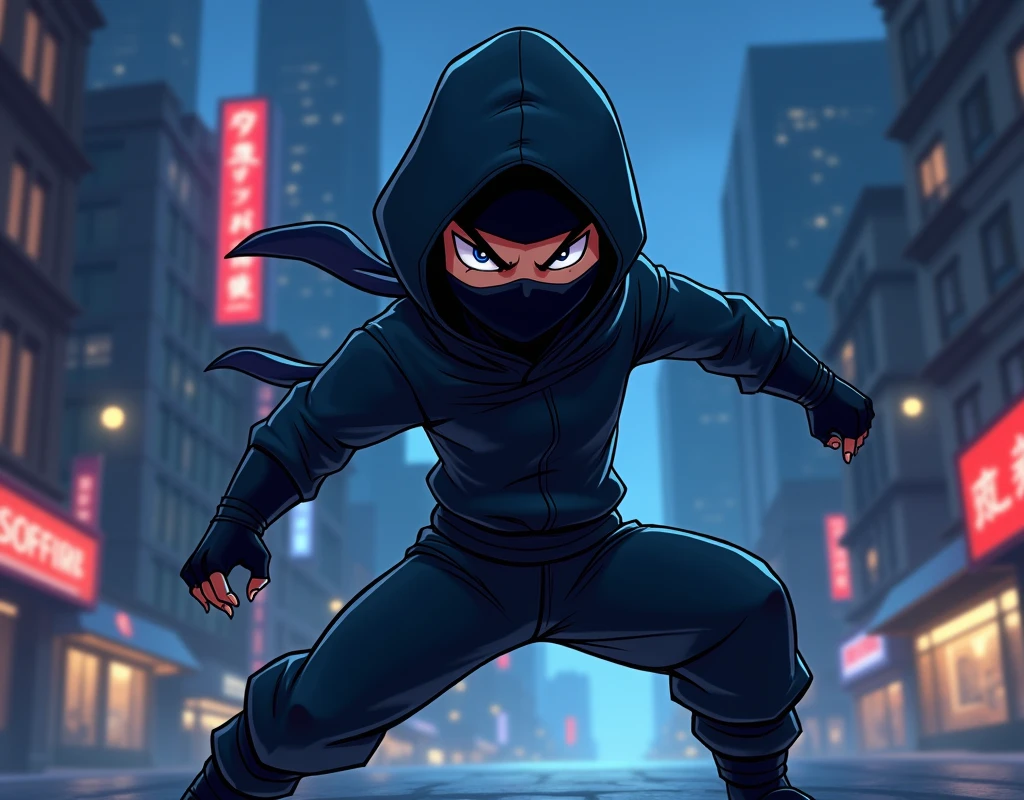 We need a beautiful cartoon image of a ninja assessan