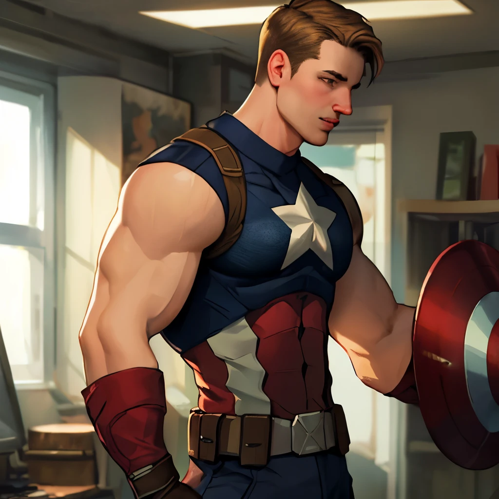 Hotcha:1,Only,oral,muscular,male focus,Pecs,abs, Captain America Brain Fuck